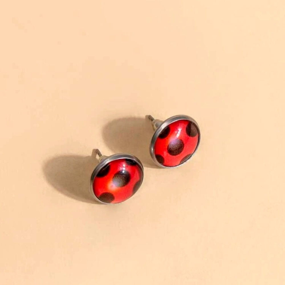 Red Ladybug Stud Earrings for Kids - Charming Kids Accessories